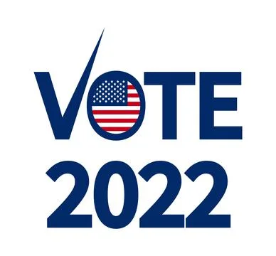 Day of mid-term elections. Vote 2022 USA, banner design. Political election c Ilustração Stock