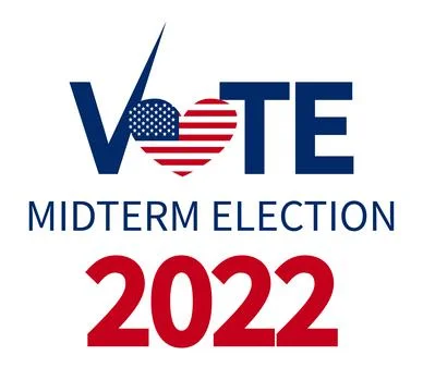Day of mid-term elections. Vote 2022 USA, banner design. Political election c Stock Illustration
