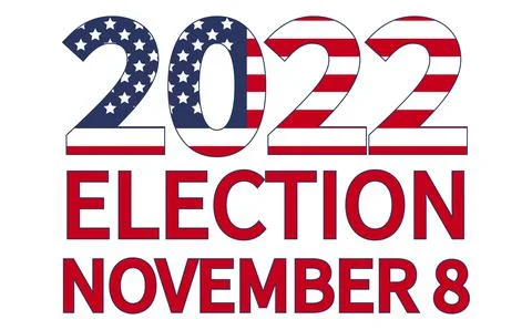 Day of mid-term elections. Vote 2022 USA, banner design. Political election c 스톡 일러스트
