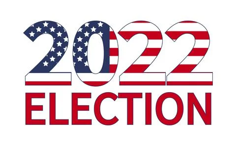 Day of mid-term elections. Vote 2022 USA, banner design. Political election c Ilustração Stock