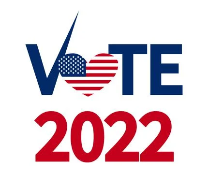 Day of mid-term elections. Vote 2022 USA, banner design. Political election c Ilustração Stock