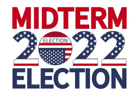 Day of mid-term elections. Vote 2022 USA, banner design. Political election c Ilustração Stock