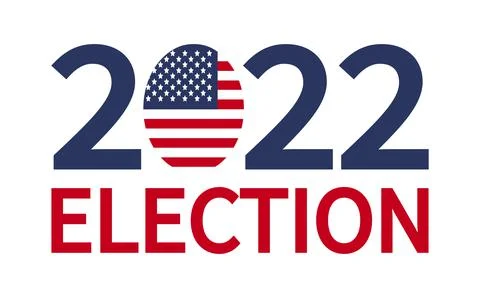 Day of mid-term elections. Vote 2022 USA, banner design. Political election c Ilustração Stock