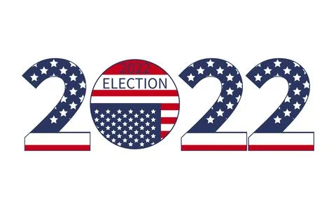 Day of mid-term elections. Vote 2022 USA, banner design. Political election c Ilustração Stock