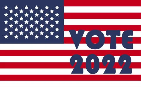 Day of mid-term elections. Vote 2022 USA, banner design. Political election c Ilustração Stock