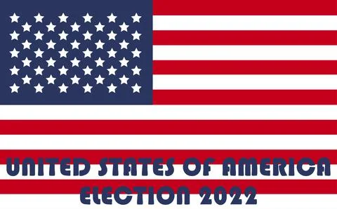 Day of mid-term elections. Vote 2022 USA, banner design. Political election c Ilustração Stock