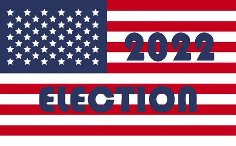 Day of mid-term elections. Vote 2022 USA, banner design. Political election c Ilustração Stock
