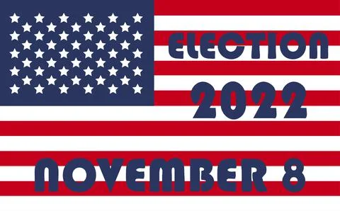 Day of mid-term elections. Vote 2022 USA, banner design. Political election c Ilustração Stock