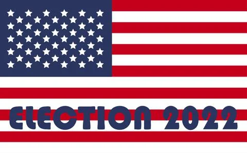 Day of mid-term elections. Vote 2022 USA, banner design. Political election c Ilustração Stock