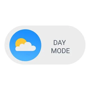 Day mode toggle button with sun and cloud for user interface Stock Illustration