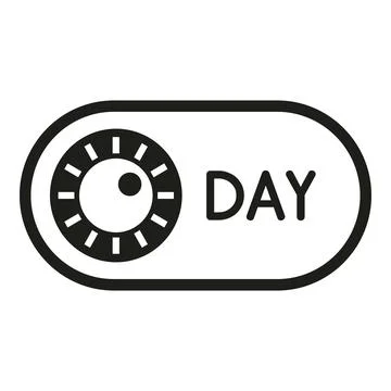Day mode toggle switch icon with sun symbol 스톡 일러스트