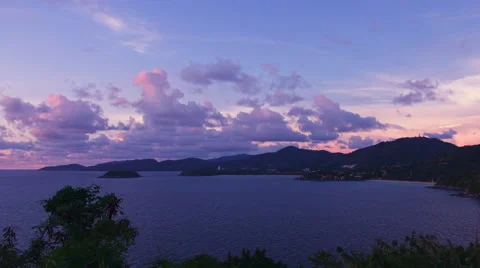 Day to Night Beach View Time Lapse over sea bay Stock Footage 56467833