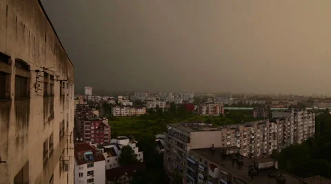 Day to Night in City Stock Footage 61939609