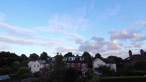 Day To Night Clouds Timelapse Light Fades Above Rooftops Stock-Footage 72855661