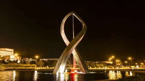 Day to Night Holy Grail Hyper time lapse of Oman Opera House, Muscat. Stock Footage 139505448
