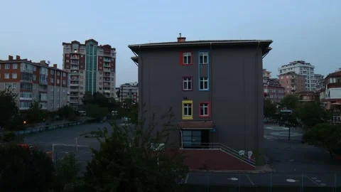 Day to night hyperlapse Empty School building. Education suspended  Stock Footage 138276426