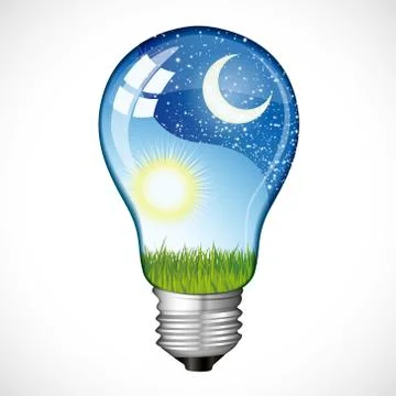 Day night light bulb Stock Illustration