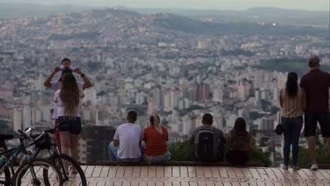 A day to night long exposition time lapse from Praça do Papa Square in Belo Hori Stock Footage 149004994