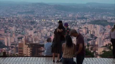 A day to night long exposition time lapse from Praça do Papa Square in Belo Hori Stock-Footage 151234761