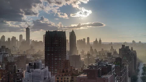 Day to NIght Manhattan Skyline Stock Footage 282065963