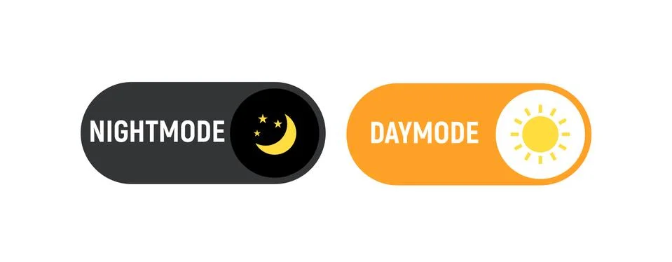 Day night mode switch ui button. Light dark mode slider theme Illustrazione stock