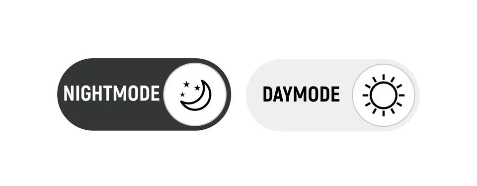Day night mode switch ui button. Light dark mode slider theme Stock Illustration