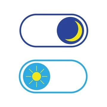 Day night mode switch ui button. Light dark mode slider theme Stock Illustration