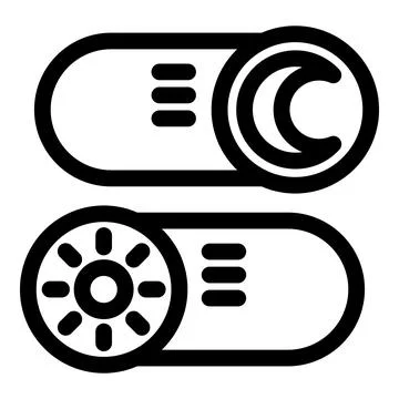 Day night mode switcher for mobile app showing sun and moon icons Illustrazione stock