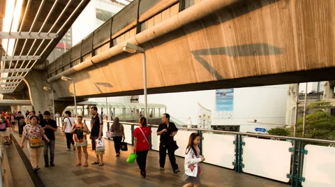 Day to Night Motion Timelapse of Traffic at Pathumwan Intersection Stock Footage 48134472