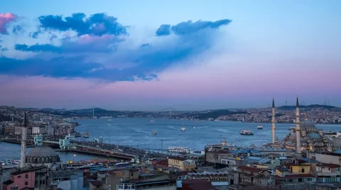 Day to Night Panorama Time Lapse over Istanbul 4K 스톡 동영상 49510995