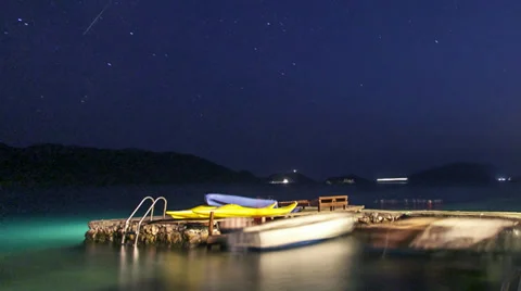 Day to Night Pier Time Lapse Stock Footage 27796196