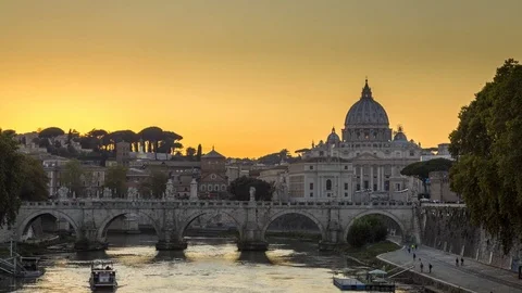 Day to night Rome Timelapse Vatican view Video stock 85216072