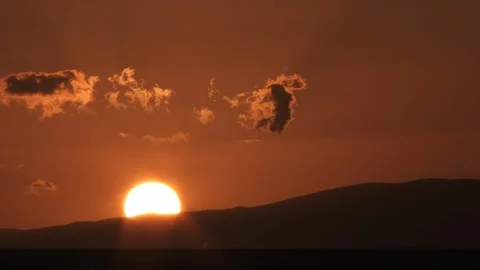 Day To Night Sunset Close Up On Warm Lit Sky Stock Footage 106481732