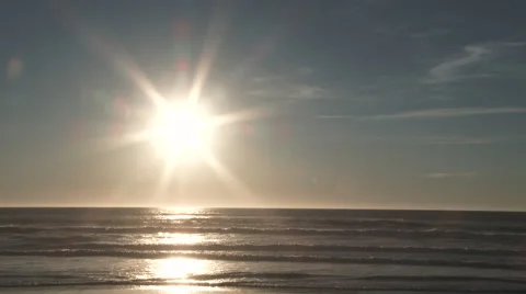 Day To Night Sunset Over Ocean Stock Footage 61858857