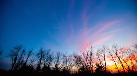 Day to Night, Sunset to Stars Timelapse Stock Footage