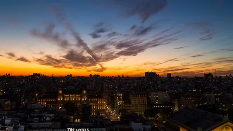Day to night sunset timelapse over Buenos Aires downtown, Argentina Vídeos de archivo 95920478