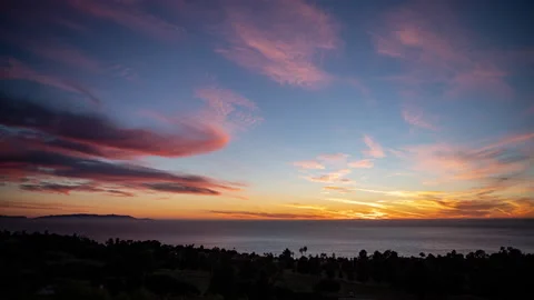 Day to night sunset timelapse over ocean Stock-Footage 222808785