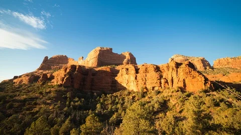 Day to night Sunset Timelapse of red rocks in a Canyon near Sedona Stock Footage 96086860