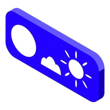 Day night switch button showing sun and moon with cloud isometric icon Illustrazione stock
