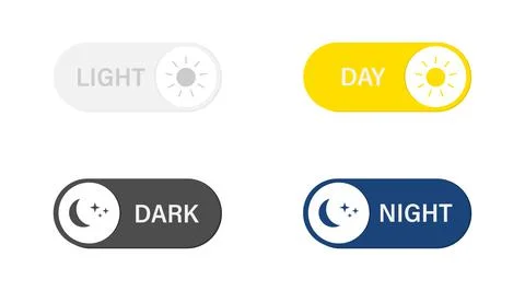 Day night switch icon. Vector illustration light and dark mode switch set. On Stock Illustration