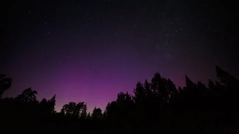From day to night time lapse with aurora. Starry sky. Stock Footage 281827439