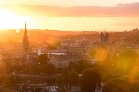 Day to Night Time-Lapse of Bath, United Kingdom Stock Footage 95243295