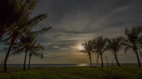 Day to night time lapse at the beautiful beach Stock Footage 51113692