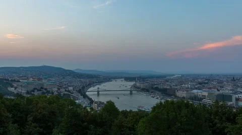 Day to night Time Lapse of Budapest from Pierre Lotti Video stock 53790559