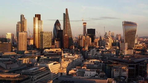 Day to night time-lapse of the business district of London Stock Footage