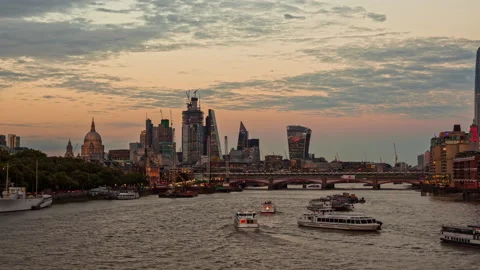 Day to Night Time Lapse of the City of London, Hyper-lapse, Motion Time-Lapse Stock Footage 145010411