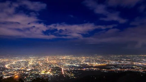 Day To Night Time Lapse Cityscape Of Chiang Mai, Thailand Vidéo 69202650