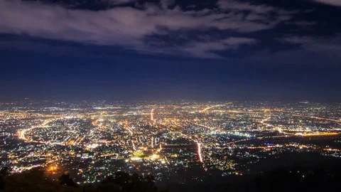 Day To Night Time Lapse Cityscape Of Chiang Mai, Thailand Stock Footage 69204990