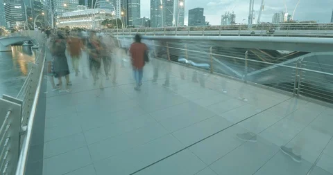 Day to Night time-lapse clip of beautiful city skyline, Singapore Stock Footage 98094966