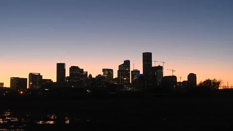 Day to night time lapse of downtown Houston city skyline. Stock Footage 149105178